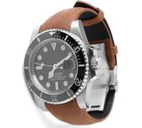 Sight Focus 20mm Curved End Retro Leather Watch Band for Rolex Submariner 40mm,Daytona,GMT-Master 40mm,Yacht-Master,Explorer I Leather Watch Strap Replacement Rolex Datejust Bracelet Men Women Brown
