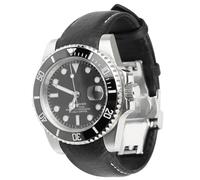 Sight Focus 20mm Curved End Retro Leather Watch Band for Rolex Submariner, Daytona, GMT-Master,Yacht-Master,Explorer I Black Vegetable Tanned Milled Leather Watch Strap Replacement Rolex Bracelet Men