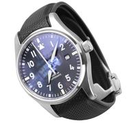 Sight Focus 20mm Curved End Rubber Watch Band for IWC Pilot's Watch Mark XX XVIII Watch Strap Mark 18 20 Watchband No Gap Replacement Deployment Buckle Dustproof Washable Men Women