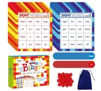 Sight Word Bingo Game, 120 Sight Words Learn to Read Level 1 & Level 2 Bingo Board Game Dolch's & Fry's Words Lists for Kindergarten and Preschool Kids 4-8, Perfect for Classroom & At Home
