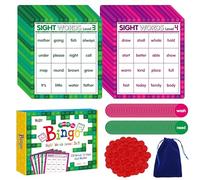 Sight Word Bingo Game, 120 Sight Words Learn to Read Level 3 & Level 4 Bingo Board Game Dolch's & Fry's Words Lists for Kindergarten and Preschool Kids 4-8, Perfect for Classroom & At Home