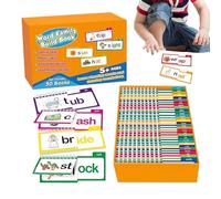 Sight Word Flash Cards - Phics Learning Card Set | 3x5in Reading Deck with Rhyme Exercises, Cardstock Study Cards with Letter Sound Guide, Literacy Education Material, Word Family Practice Kit