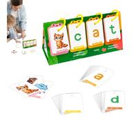 Sight Words Flash Cards, Learning Flash Cards for Early Readers, 80 Card Word Builder Games for Phonics, Preschool Learning Activity, Reading Skills Development, Educational for Home and School