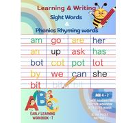 Sight Words Learning and Writing Workbook - Phonics Rhyming Words Practice for Kindergarten to Grade 1 Kids - Part 1 | Early Learning Book for Ages ... Homeschooling Material for Kindergarten