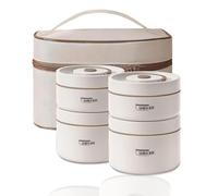 Sightday 4PCS Microwavable Lunch Box,Stainless Steel Bento Box with Lunch Bag,Adult Lunch Boxs,Leakproof Lunch Containers for Work,Picnic,Office(Beige-2 * 440ml&2 * 600ml)