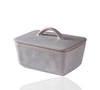 Sightday French Butter Dish with Lid,Ceramic Butter Dish,Decorative Square Butter Container for Your Counter,for Salad Dressing,Jam,Nuts(Grey/450ML)