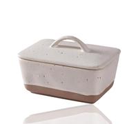Sightday French Butter Dish with Lid,Ceramic Butter Dish,Decorative Square Butter Container for Your Counter,for Salad Dressing,Jam,Nuts(White/450ML)