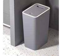 Sightday Kitchen Bin,9L Bathroom Bin with lid,Push Button Plastic Bin for Toilet Bin,Kitchen Bins,Bedroom Bin,Office Bin,Living Room Bin,Bin with Lid Dog Proof Bin (Grey Bin)
