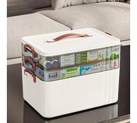 Sightday White Modern XL Medicine Storage Box, 3 Layers, Portable with Lid, Medicine Cabinet for Home, School, Office