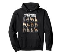 Sighthound Dog Breeds Cute Cartoon Chart Puppy Lovers Art Pullover Hoodie