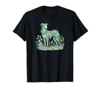Sighthound Dog Elegant Blossom Meadow Art T-Shirt