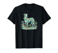 Sighthound Dog Elegant Blossom Meadow Art Value Graphic T-Shirt