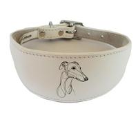 Sighthound Leather Collar, Wide, Padded Suede, Handmade for Whippet and Greyhound, NL17