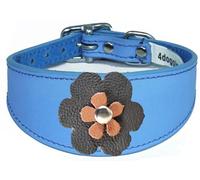 Sighthound Leather Collar with Padded Backing, Flower Design, for Whippet and Greyhound 1-3
