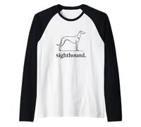 Sighthound Minimalist One Line Art Greyhound Dog Lover Raglan Baseball Tee