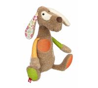 Sigikid 42845 Soft Toy Dog Patchwork Sweety Cuddly Toy for Playing and Cuddling Soft Material Mix for Babies and Children, Boys and Girls from 0 Months to 8 Years Multicoloured/Dog 32 cm