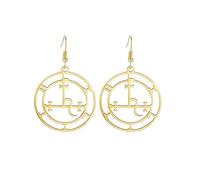 Sigil of Lilith Earrings for Women Stainless Steel Pagan Mythology Sigil of Lilith Dangle Drop Earrings Witchcraft Jewelry (gold)