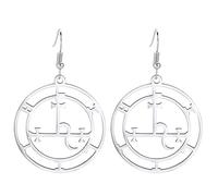Sigil of Lilith Earrings for Women Stainless Steel Pagan Mythology Sigil of Lilith Dangle Drop Earrings Witchcraft Jewelry (silver)