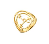Sigil of Lilith Ring for Women Men Stainless Pagan Mythology Steel Lucifer's Sign Queen of the Night Lilith Goddess Rings Witchcraft Jewelry (gold 1, 18)