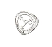 Sigil of Lilith Ring for Women Men Stainless Pagan Mythology Steel Lucifer's Sign Queen of the Night Lilith Goddess Rings Witchcraft Jewelry (silver1, 21)