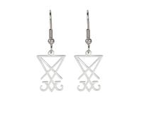 Sigil of Lucifer Drop Earrings for Women Dainty Occult Devil Satan Satanic Amulet Religious Jewelry