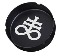 Sigil of Satan Leviathan Cross Gothic Ashtray for Club Bar Patio Home, Satanic Evil Protection Symbol Ash Tray for Cigarette, Cool Baphomet Cigaretts Ashtray Pagan Satanism Amulet Gifts for Smokers