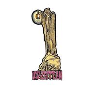 SigitasTrading - 1 x Light Blue LED Zeppelin Music Patch, Medium, Iron-on, Embroidered, Applique