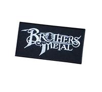 SigitasTrading Brothers of Metal Embroidered Iron-on Applique Patch, Black, Rectangular, Decorative Accessory