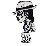 SigitasTrading Moonwalk Patch, Badge - Black, Retro, Music Theme - Iron On Applique, Medium Size - 1 Piece