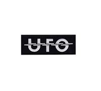 SigitasTrading UFO Hard Rock Band Patch - Black, Space Theme - Iron On Applique - 1 Piece
