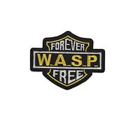 SigitasTrading Wasp Forever Free Metal Band Patch Badge Embroidered Iron-on Applique Souvenir Accessory