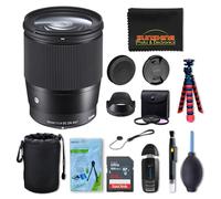 Sigma 16mm f1.4 DC DN Contemporary Lens for Sony E with Sunshine Photo Professional Bundle - 4 Years USA Manufacturer Warranty