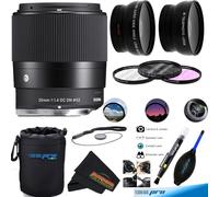 Sigma 30mm f/1.4 DC DN Contemporary Lens for Sony E-Mount Cameras + Sunshine Photo Basic Bundle