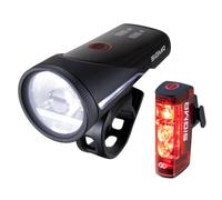 SIGMA Aura 100 + Hiro 50 Link LED Lighting Set with Link Function | StVZO compliant, rear light with brake light and emergency brake light, auto mode with intelligent brightness sensor