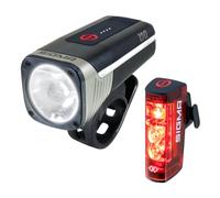 SIGMA Aura 120 + Hiro 50 Link | StVZO Compliant Bicycle Light Set | With link function, rear light with brake light and emergency brake light, front light with auto mode