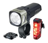 SIGMA Aura 170 HB Link + Hiro 50 Link | StVZO-Compliant LED Bicycle Light | With link function, front light with high beam and includes remote HB, rear light with brake light and emergency brake light