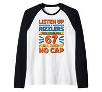 Sigma Aura Energy 67 Funny Rizz Meme No Cap Raglan Baseball Tee