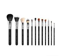 Sigma Beauty Essential Makeup Brushes Set - Professional Grade Makeup Brush Set with Premium Fibers and Sleek, Durable Handles for Face & Eyes, Includes 12 CK001 Black Makeup Brushes