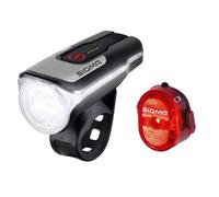 SIGMA Sport Aura 80 and NUGGET II LED Bike Light Set, StVZO-Approved, Battery-Powered Front Light and Rear Light
