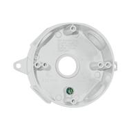 SIGMA ENGINEERED SOLUTIONS 143854 Round Metal Electrical Outlet Box, Weatherproof, Easy Mount, White, (5) 1/2-Inch Holes