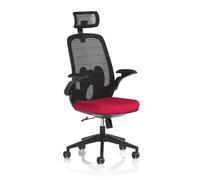 Sigma Executive Mesh Back Office Chair Bespoke Fabric Seat Bergamot Cherry With Folding Arms - KCUP2024