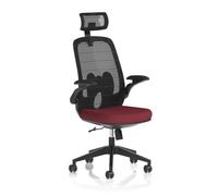 Sigma Executive Mesh Back Office Chair Bespoke Fabric Seat Ginseng Chilli With Folding Arms - KCUP2025