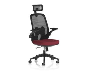 Sigma Executive Mesh Chair With Folding Arms Bespoke Colour Seat Ginseng Chilli
