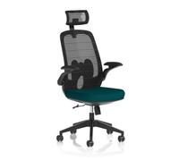 Sigma Executive Mesh Chair With Folding Arms Bespoke Colour Seat Maringa Teal