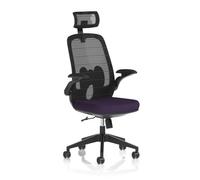 Sigma Executive Mesh Chair With Folding Arms Bespoke Colour Seat Tansy Purple