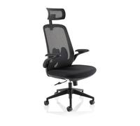 Sigma Executive Mesh Chair With Folding Arms Black Seat