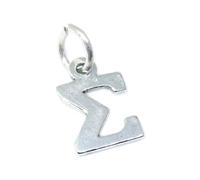 Sigma Greek Alphabet sterling silver charm .925 x 1 Symbols letters charms