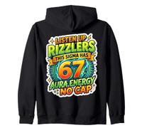 Sigma Has 67 Aura Number 67th Aura Farming Ice Cream Drip Zip Hoodie
