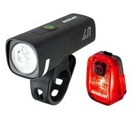 SIGMA LED bicycle light set Aura 40/ Hiro 10 | battery-powered front and rear lights | weatherproof, rechargeable lighting set with USB-C