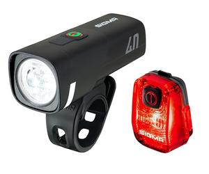 SIGMA LED bicycle light set Aura 40/ Hiro 10 | battery-powered front and rear lights | weatherproof, rechargeable lighting set with USB-C